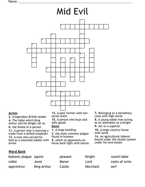 malevolent crossword